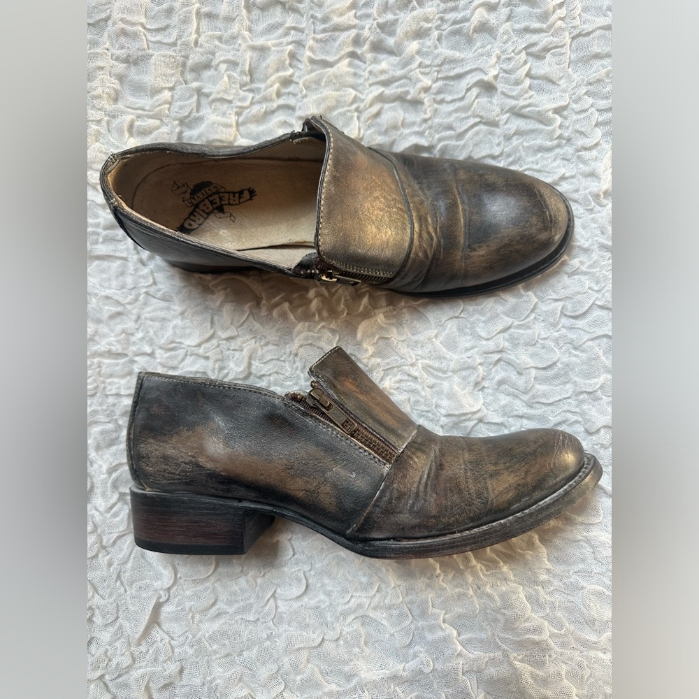 Freebird by Steven - Mason Distressed Leather Moto Shoes Size 9